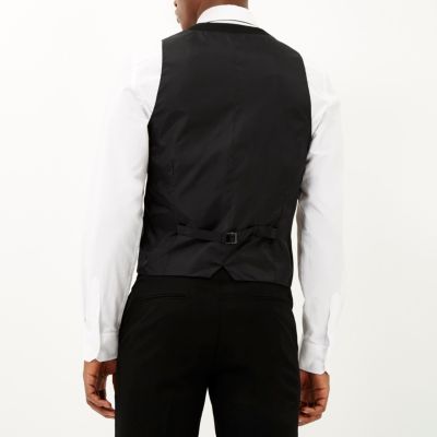 Black single breasted waistcoat